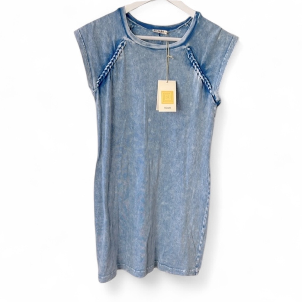Noam Lara Dress Arctic Blue Rare 100% Cotton Western Festival mini XS NEW SOOL